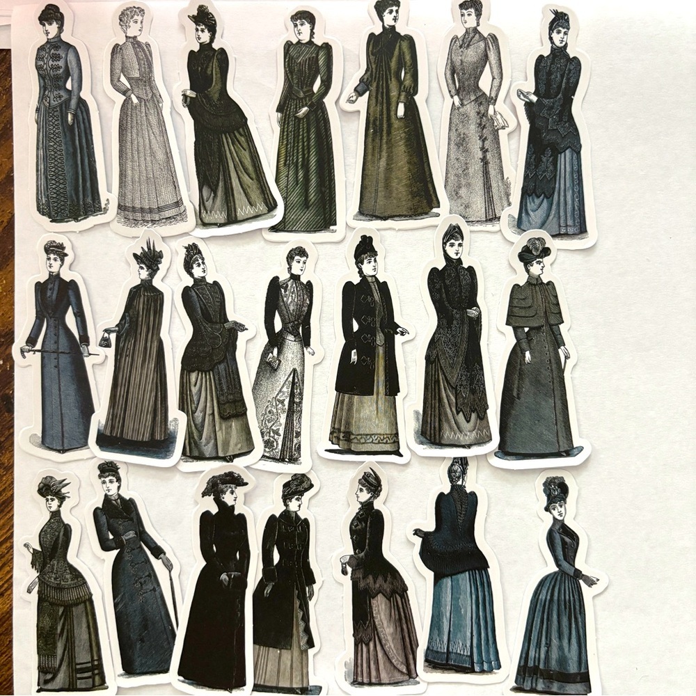 21 Women's Fashion Throughout the Years Stickers, NWT